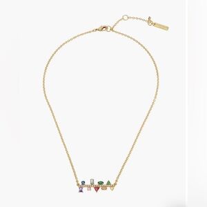 Kurt Geiger Rainbow Cubic Zirconia & Crystal Bar Pendant Necklace